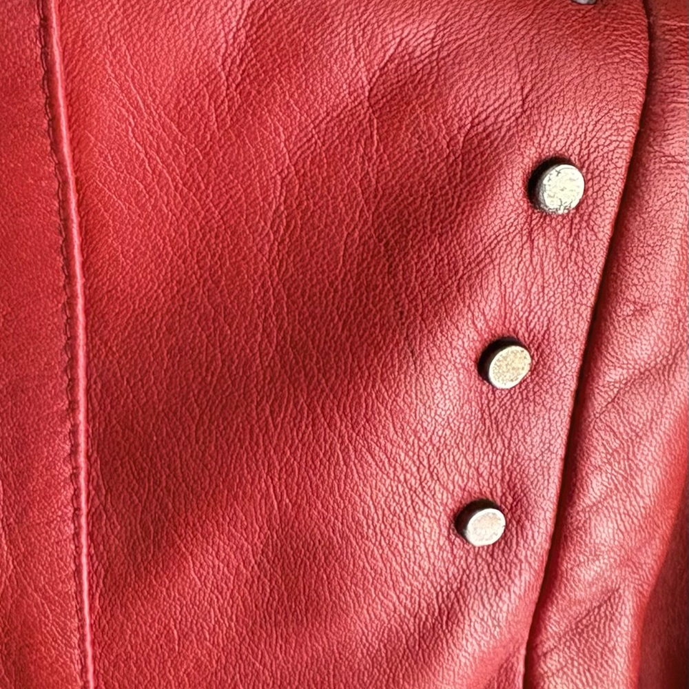 Cache Red Leather Jacket with Studs - image 9
